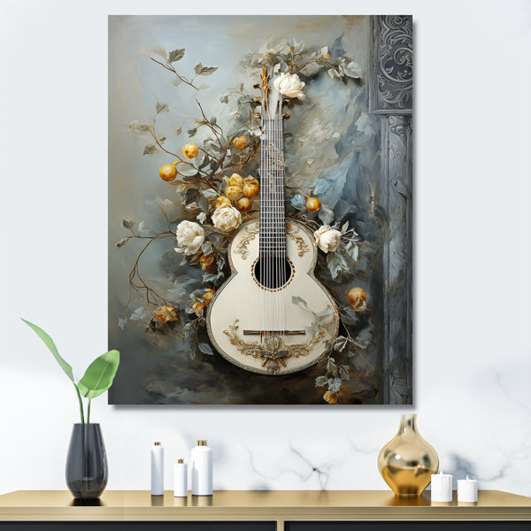 DesignArt Bouzouki Brilliance Grecian Gray On Canvas Print Wayfair